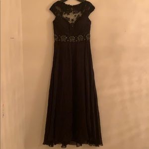 Longer black evening dress